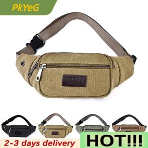 PkYeG Casual Canvas Waist Bag Waist Bag Mobile Phone Bag Banana Bag Fanny Pack Men