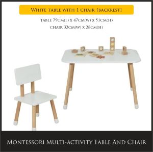 Kids Wooden Furniture Sensory Multi-Activity Table and Chair