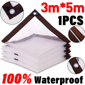 Garden Plant Outdoor Transparent Trapal Tarpaulin Waterproof Rainproof Cloth With Rope For Balcony Car Truck