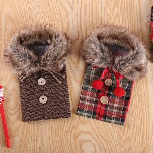 Wine Decoration Protective Effect Wine Bottle Set Christmas Fur Collar Cost-effective Hemp Cloth