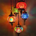 5-Heads Pendant Lights Bedroom Chandelier Retro Style Balcony Hotel Turkish Handmade Hanging Lamp. 