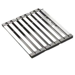 GUHEHARD Detachable Sink Drain Rack Foldable Heat Resistant Stainless Steel Drain Rack Place Mat Collapsible KitchenDrying Basket Dish Storage