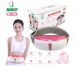 [HCM]Đai massage bụng rung lắc và xoay giảm mỡ thừa Nikio NK-169AC - Cắm điện - HỒNG