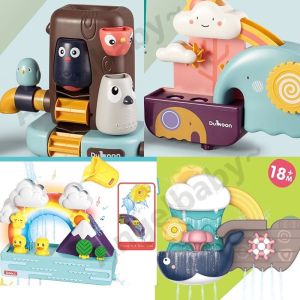 พร้อมส่ง ของเล่นในห้องน้ำ ของเล่นอาบน้เด็ก ของเล่นลอยน้ำ เป็ดน้อยสีเหลือง เพนกวินว่ายน้ำ  ของเล่นเต่าว่ายน้ำ-[ubaby]