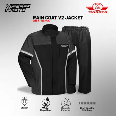 MOKOTO RAIN GEAR BUSTER SET V2 WATERPROOF WINDBREAKER RAINCOAT SET MOTORCYCLE RAIN SUIT UNISEX RAIN PROTECTION SPEEDMOTO