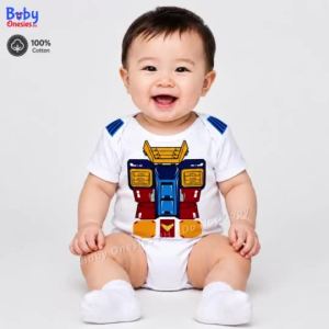 Gundam Mecha Robot Baby Onesie 100% Cotton Anime Bodysuit 0–12 Months