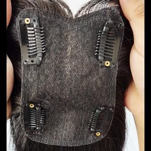 8*12-25/30cm 100% Human Hair Piece Hair Topper Hair Replacement Cover White Hair Breathable And Lightweight Wig Increase Hair Volume For Woman