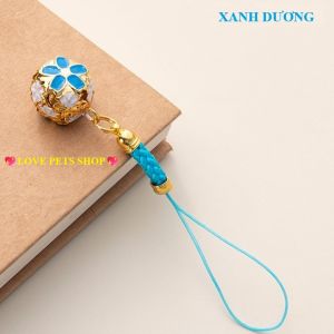 Phụ kiện handmade bằng chuông lục lạc hình bông hoa gắn dây (mẫu mới) - Love Pets Shop