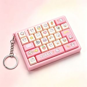 BABYBANG Cute Design Decompression Button Toy Creative Style 26 Key keyboard Pendant Keychain Bag Hanging Ornament Keyboard Keychain Children Use