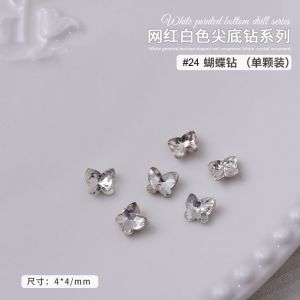 K9 Clear Diamond Crystal White 1 Piece Nail Rhinestone 3D Nails Art Jewelry Decorations 美甲饰品透明大钻尖底超闪歪心斧头水滴肥方蝴蝶白钻指甲配饰