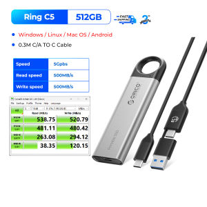 ORICO 500MB/S PSSD USB3.2 Gen2 128GB/256GB/512GB/1TB/2TB /4TB/8TB Metal Body Wide Compatibility 5Gbps High Speed Hanging Hole Design