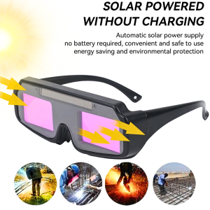 PUSAT LIOMING Kacamata Las Otomatis gelap terang listrik Auto Darkening Soldering Goggles N57