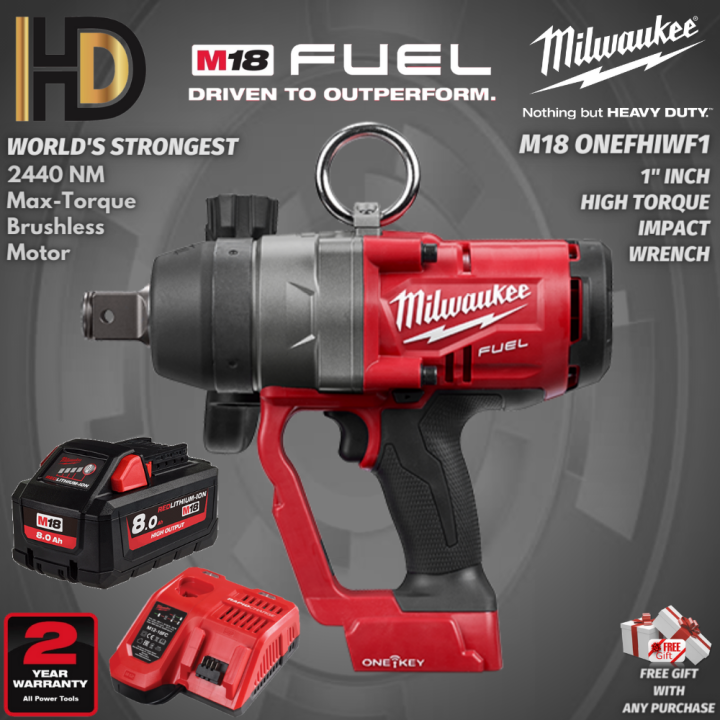 Milwaukee M18 ONEFHIWF1 Fuel 1 Inch High Torque Impact Wrench 2440NM milwaukee-m18-onefhiwf1-fuel-1-inch-high-torque-impact-wrench-2440nm