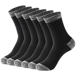 6 Pairs/lot Mens Sports Socks Autumn Winter 100% Cotton Running Black Sports Hiking Socks Black White Gray Male Long Tube Socks2026