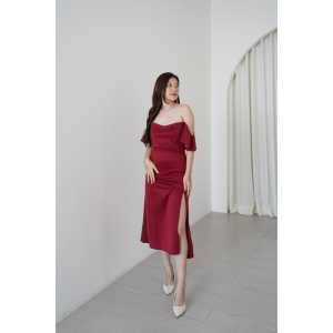 BestStore - Gaun Amora Pesta / Dress Scuba / Dress Wanita Formal / Gaun Wanita Lengan Pendek / Dress Pesta