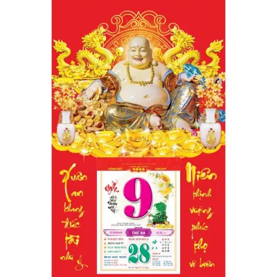 Lịch gỗ tráng gương 2025 - Lịch Tết treo tường Nhiều Mẫu mới - Kích thước 40x60cm - Tặng Kèm Bloc Đại - Bo viền cao cấp