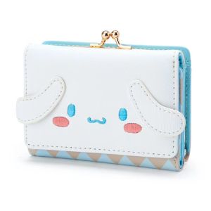 Kawaii Cute Small Wallet Short Ladies Girls Cat Dog Face Red Plaid Pink Purse Trifold Anime Leather Wallets Women Money Bag Clip