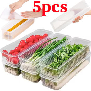 Refrigerator Storage Boxes With Lid Plastic Fresh Keeping Box Scallions Vegetable Fresh Box Food Container Kitchen Sealed Storage Container