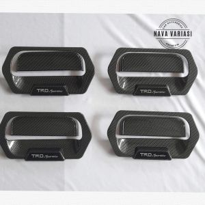 Paket Outer Cover Door Handle Pegangan Pintu Mobil Avanza Lama Tahun 2004 - 2011 All Variant Glossy Carbon