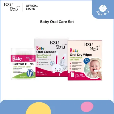[BUNDLE DEAL] BZU BZU Baby Oral Care Set (Oral Cleaner + Oral Dry Wipes + Cotton Buds)