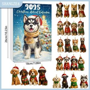 【SHANGZE4】 Con Chó Advent Lịch 2025 2D Acrylic Con Chó Mặt Dây Chuyền Cây Giáng Sinh Trang Trí Nội Thất 24 Ngày Giáng Sinh Đếm Ngược Lịch Quà Tặng Cho Những Người Yêu Chó