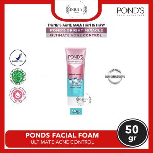 Ponds Bright Miracle Ultimate Acne Control Facial Foam 100gr/50gr - Sabun Cuci Muka Ponds Acne Solution