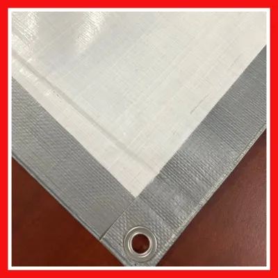 Bạt Che Nắng Che Mưa Xám Trắng Hàn Quốc loại 1 (Đã May Viền Đóng Khoen Sẵn)
