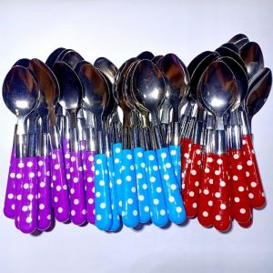 Sendok pulkadot satu set isi 12 pcs