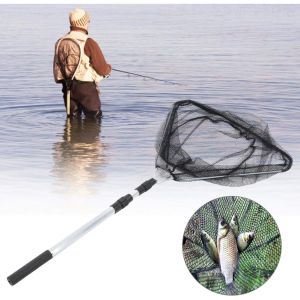 Saringan Serok Serokan Seseran Lamit Keramba Pencendok Tanggok Jaring Pancing Tangkap Tangkapan Ikan Udang Kepiting Lipat Segitiga Besar Jumbo Teleskopik Laut Danau Aluminium Alloy Triangle 1.9 Meter 1.9M 2 M Retractable Fishing Net 190cm
