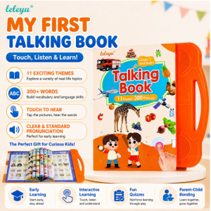Kids English Talking Sound Book | Touch to Learn 300+ Words Early Educational Toy for Toddler 3+ Years Old