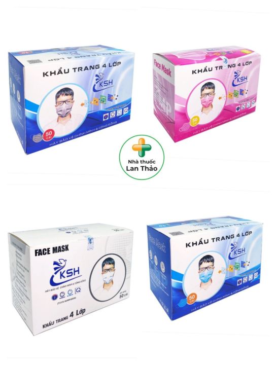 KHẨU TRANG 4 LỚP KSH MINH PHONG ĐỦ MÀU HỘP 50 CÁI GIÁ TỐT | Lazada.vn