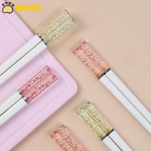 【N2HAO】 Amber Cherry Blossom Alloy Chopsticks Chinese Chopsticks Reusable Tableware