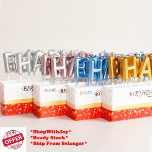 【ShopWithJoy】 Happy Birthday Letter Candle Cake Party Celebration Decoration Birthday Candle Lilin Hari Jadi