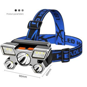 Rechargeable Waterproof Headlamp Flashlight Glare T8 Zoom Headlight USB Multifunctional torch light LED Light Outdoor Night Flashlight with 3 Modes and Adjustable Headband 头灯