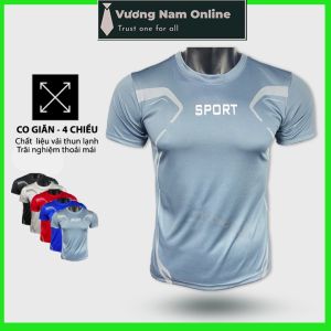 Áo thun nam thể thao SPORT ngắn tay cổ tròn đẹp vải thun lạnh cao cấp VNO96