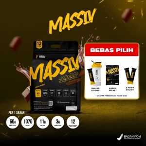 Fitlife Massiv Gainer 12 Lbs (MPro Upgraded) Whey Gainer Suplement Penambah Berat Badan