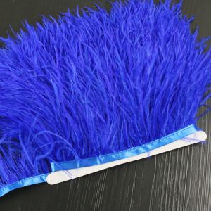 SKJK 1 Meter Sewing Decoration Natural Ostrich Feathers 8-10cm Wide Ribbon Tassel Feather Trim Fringe Handmade Apparel Fabric Ostrich Feathers Trim Wedding Party Decoration