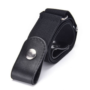 Adjustable Lazy Invisible Belt Women Jeans Canvas Belt Female No Trace Jeans Wild Elastic Belt Black