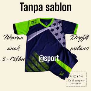 Baju bola anak-anak /Kaos Stelan Anak umur 5-13 tahun/ kaos bola anak murah model mizuno bintang