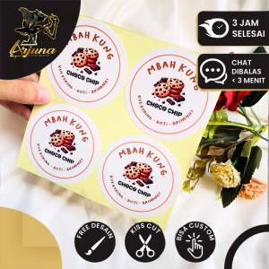2-4 Sticker Bulat Edisi Toples Kue Kering Label Hampers Cookies Idul Fitri Free Desain Custom Nama