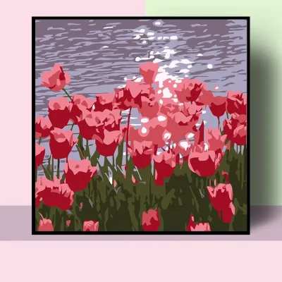 Tranh sơn dầu số hóa mini nhỏ CÓ KHUNG 20x20 cặp đôi theo yêu cầu phong cảnh anime phật giáo - Tranh tô màu theo số hóa