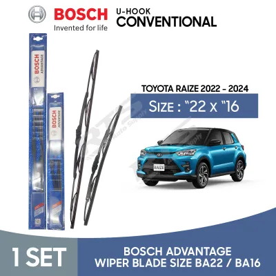Bosch Advantage Conventional / Standard Wiper Blade Toyota Raize 2022 - 2024 BA22 BA16 1 Set