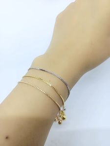 Gelang Tangan Perak Asli Lapis Emas/Gelang Tangan Itali 2Bel/Gelang Perak Asli Silver 925/Gelang Fashion Wanita