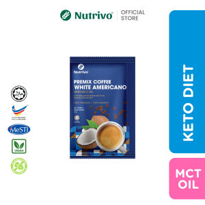 Nutrivo Keto Coffee White Americano with MCT Oil 21g x 1 Sachet | Kopi HALAL | Fat Burn & Focus Boost