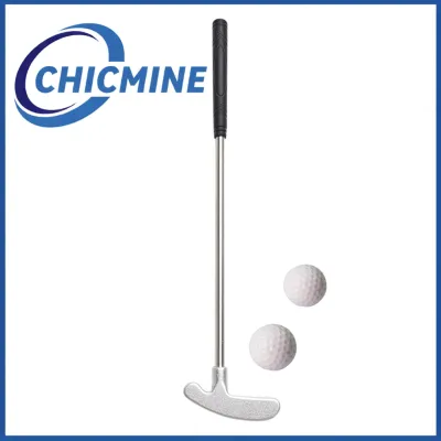 Chicmine Zinc Alloy Head Golf Putter Desktop Golf Putters 1 Set Mini Golf Putter Club with 2 Golf Balls Tpr Grip Stainless Steel Right Left Handed Kids Adults Table Golf Training Game – Portable Indoor