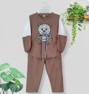 SETELAN ANAK PEREMPUAN ONESET KNIT CARGO USIA 2 TAHUN - 11 TAHUN