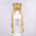 Tsukino Usagi cosplay wig Anime cosplay Wig Blonde Double Ponytail Long Curly. 