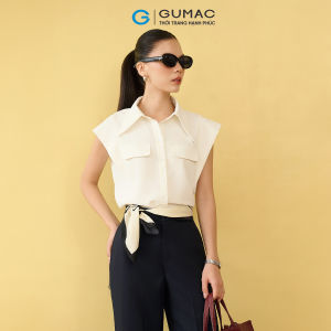 [25 - 29.12| Voucher 14-17%] Áo sơ mi nữ form suông phối nắp túi giả trang trí phối nẹp vai thời trang GUMAC AF10035