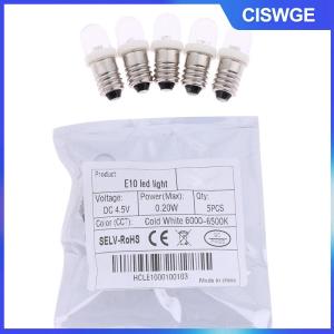 CISWGE 5pcs LED E10 DC3V 5V 6V 12V 24V vít bóng đèn cảnh báo tín hiệu bóng đèn E10 Thiết bị đo đạc chỉ số trắng tự động nội thất ánh sáng