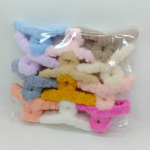 Jepit rambut gaya korea bulu lembut T isi 12pcs